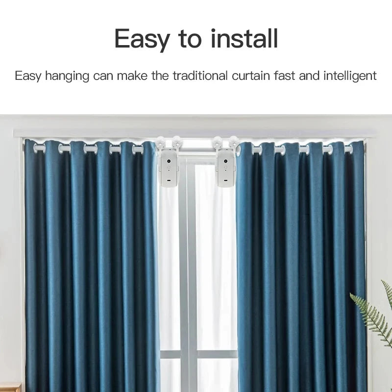 WIFI/BL Smart Curtain Robot Motor Smart Curtain Opener Roman Rod Rail Automatic Curtain Electric Curtain Robot Remote Control