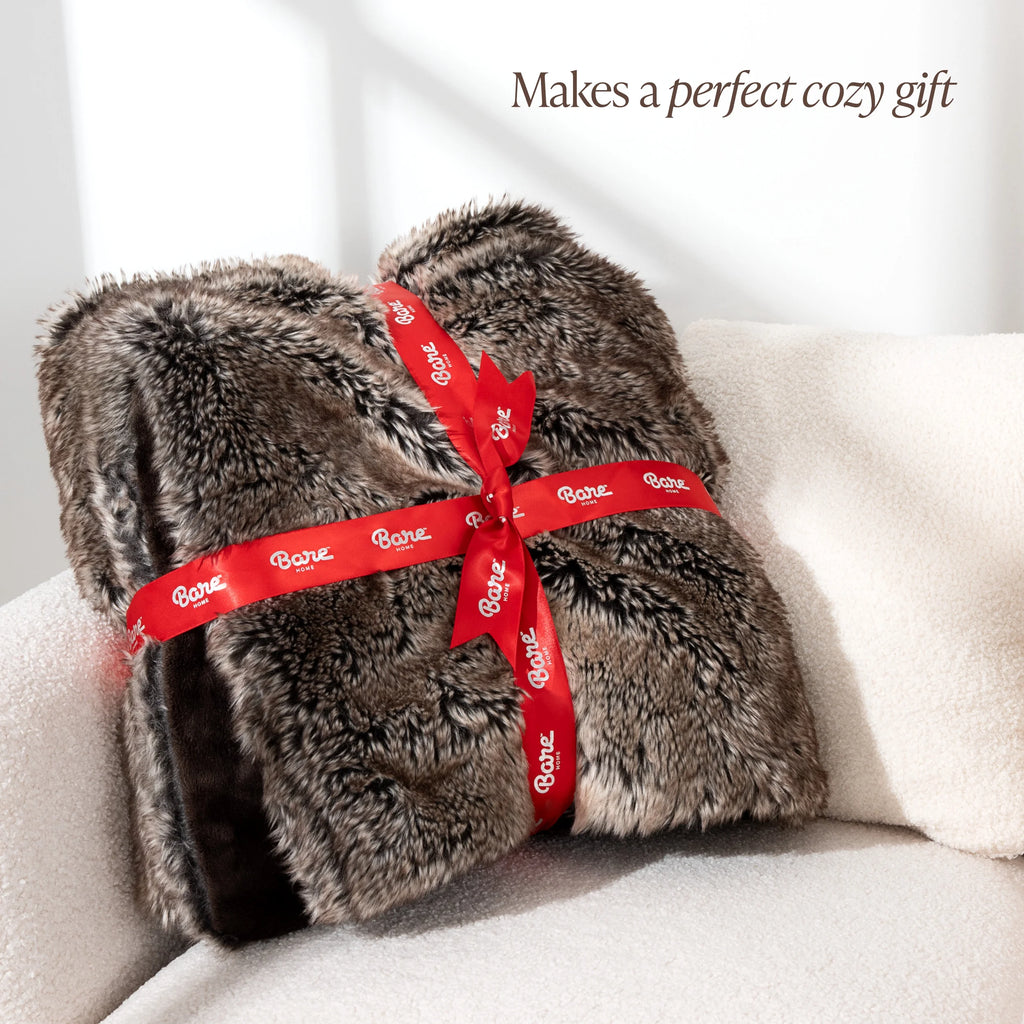 Faux Fur Blanket - 60" X 80" - Ultra Soft Fleece - Oversized, Blush
